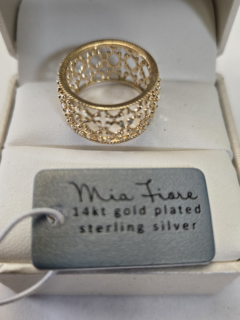 14kt Yellow Gold Plated Over Sterling Silver Band Ring